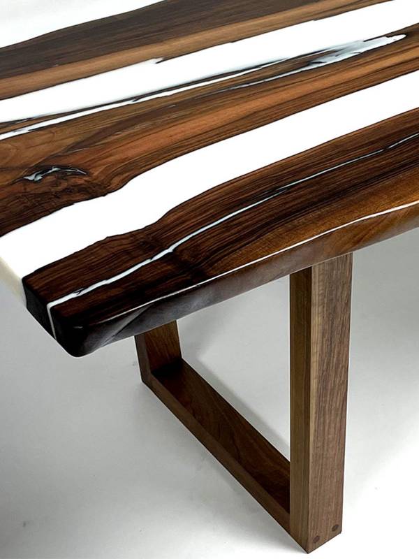 Dining XXL walnut white table