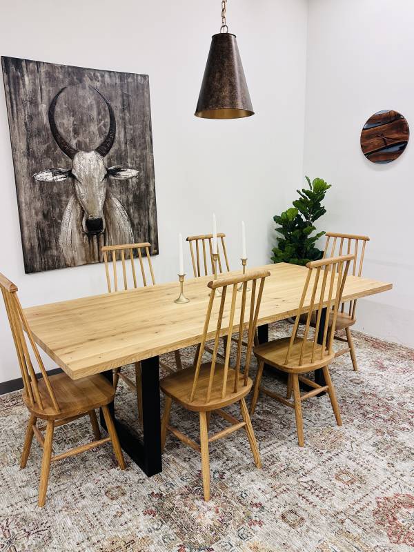 Dining large oak white table