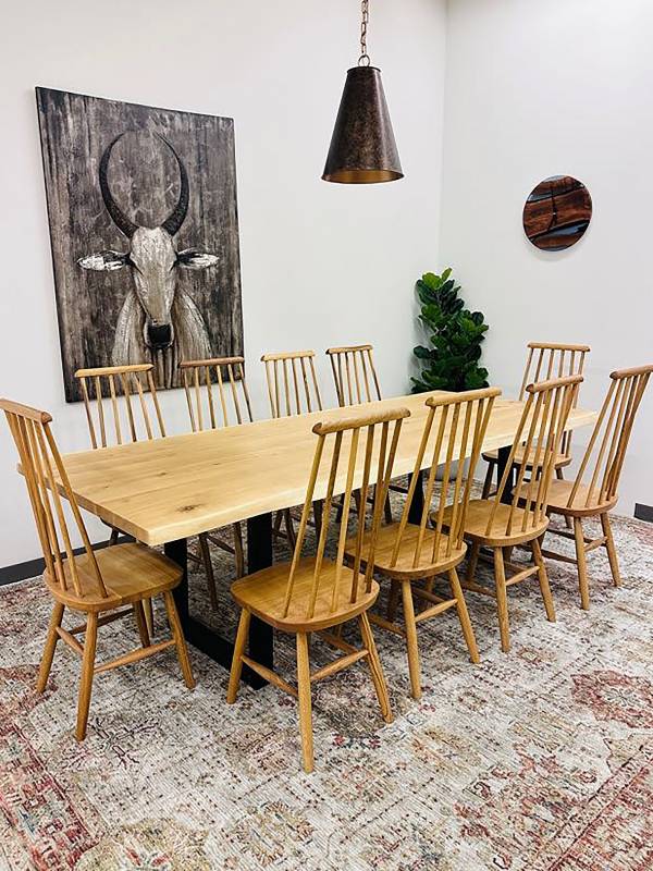 Dining oak white table large