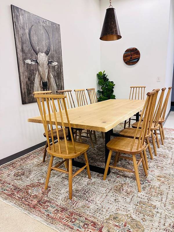Dining oak white table large