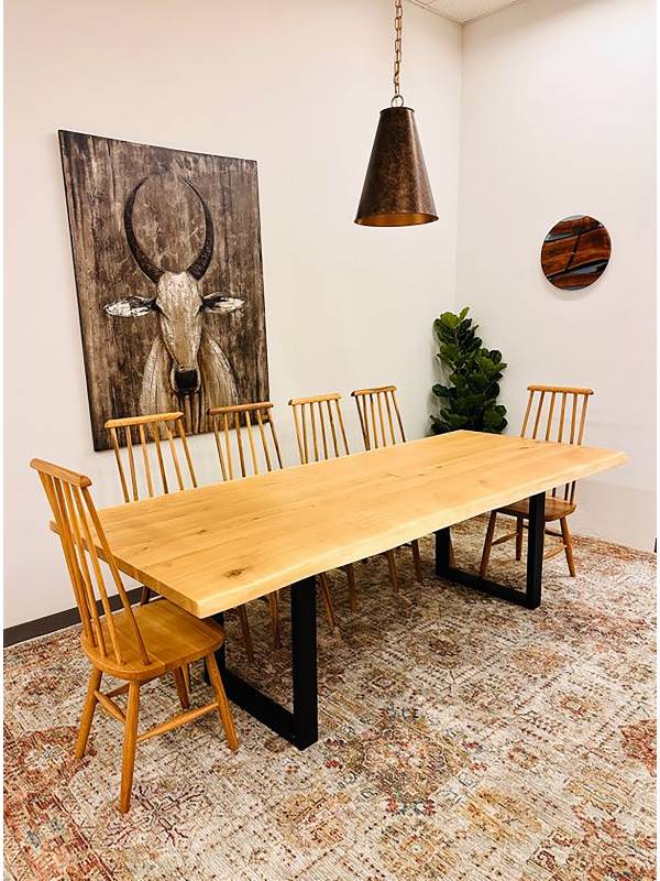 Dining oak white table large