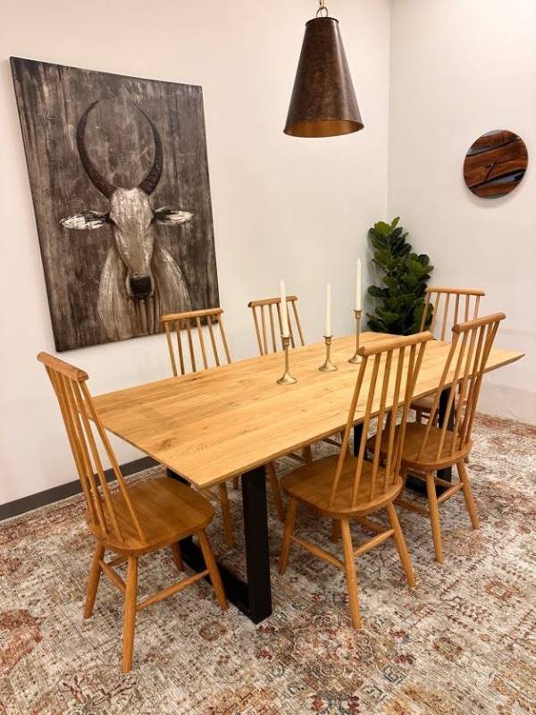 Dining Oak white table swiss edge