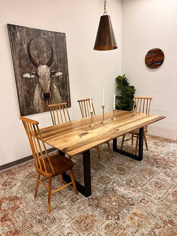 Dining walnut table small swiss edge