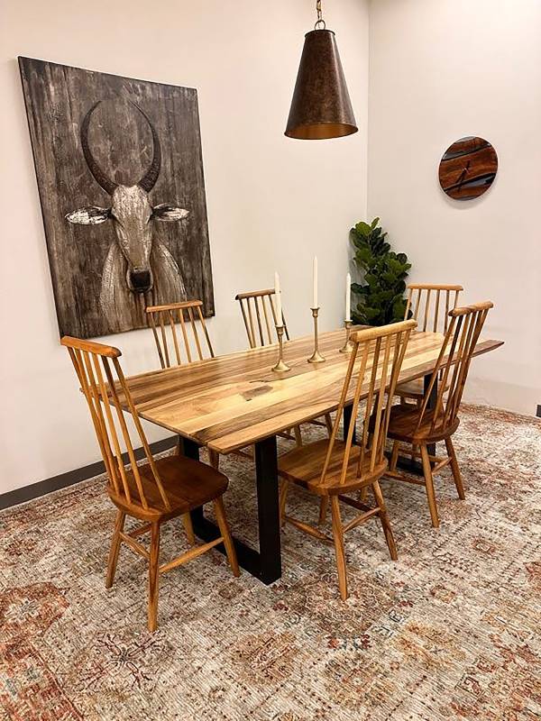Dining walnut table small swiss edge