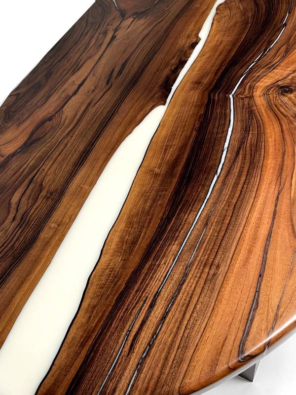 Oval epoxy and wood table XL