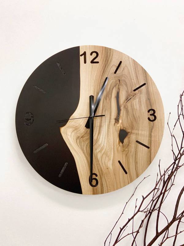 Epoxy and wood wall clock (07)