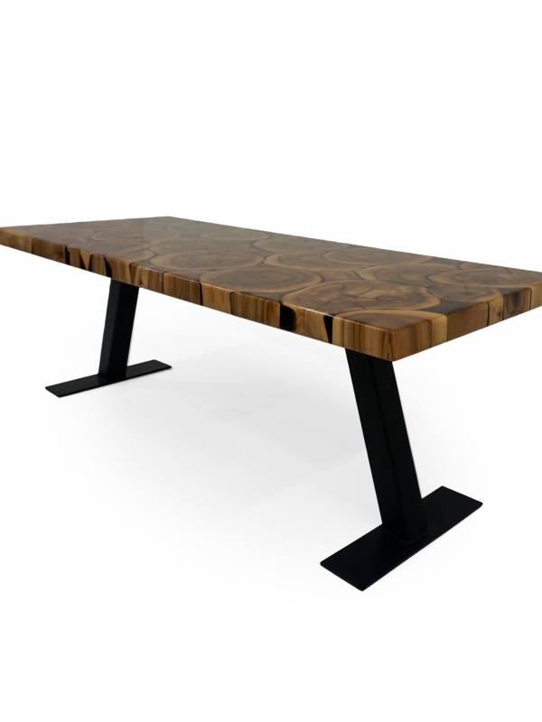Rectangle dining stump pattern table