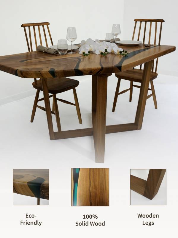 Dining medium epoxy resin table