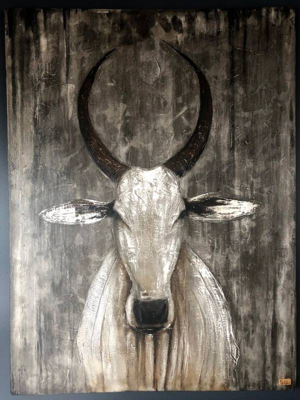 Original painting White Cow