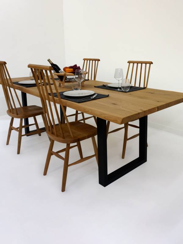 Dining oak white table large