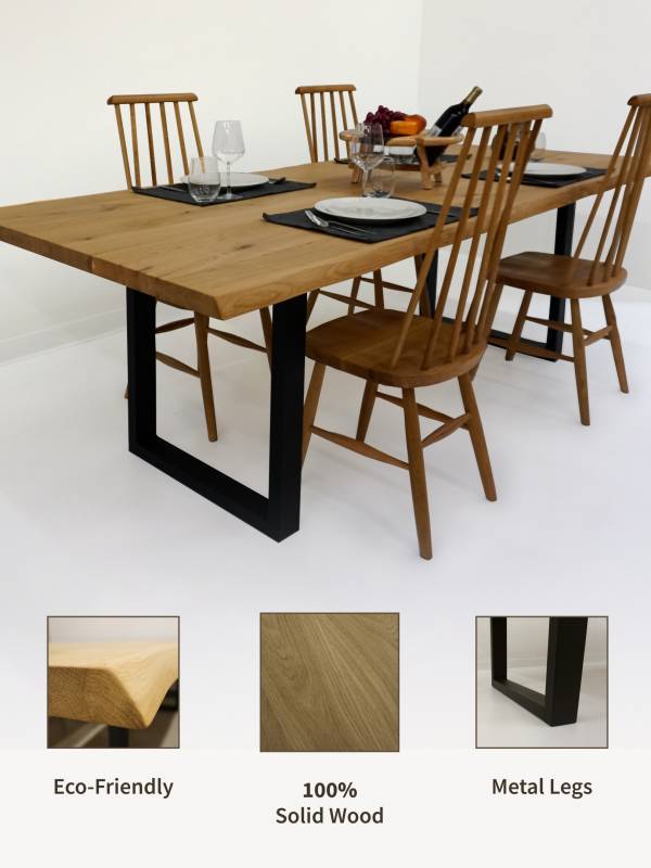 Dining oak white table large