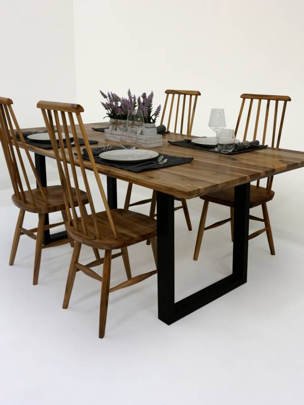 Dining walnut table small swiss edge