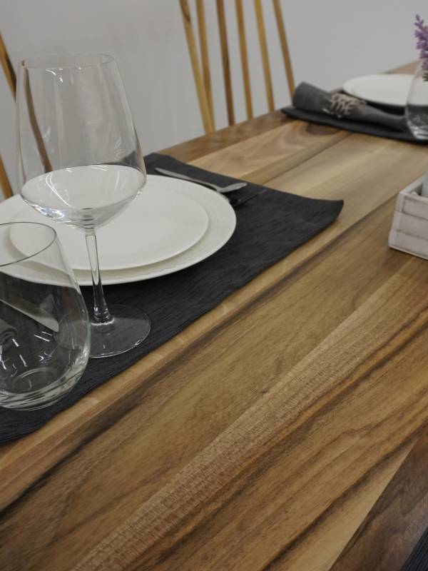 Dining walnut table small swiss edge