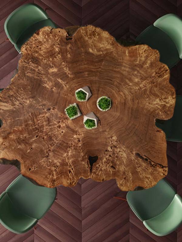 Slice wood and epoxy resin table XXL